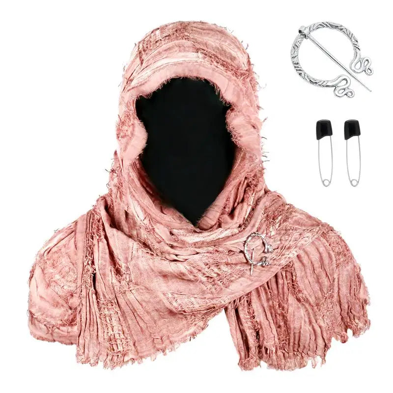 Techwear Style Ripped Tassel Punk Vintage Scarf