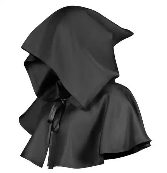 Medieval Vintage Hooded Loose Black Cloak