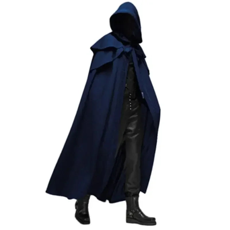 Medieval Vintage Hooded Loose Black Cloak