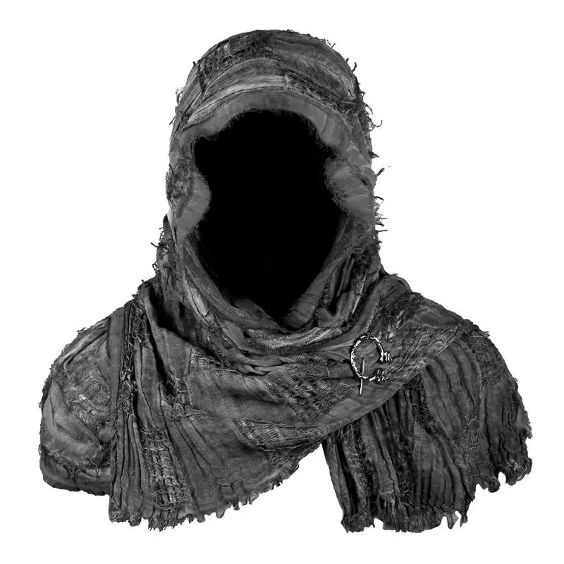 Techwear Style Ripped Tassel Punk Vintage Scarf