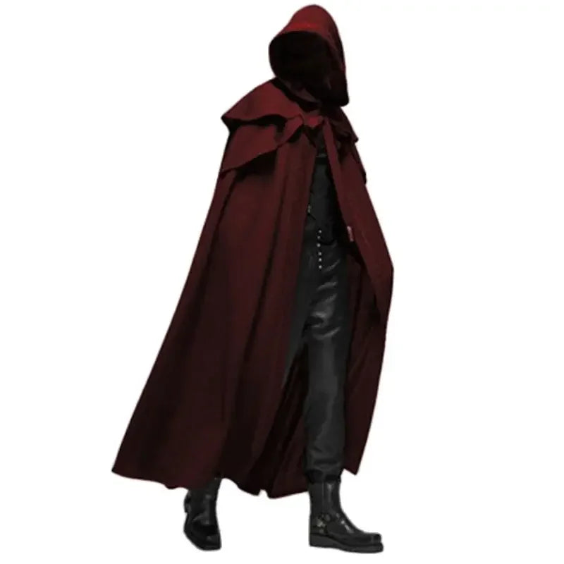 Medieval Vintage Hooded Loose Black Cloak