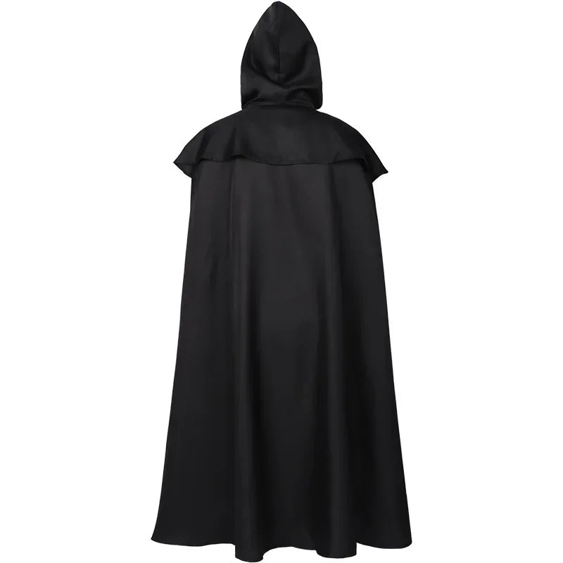 Medieval Vintage Hooded Loose Black Cloak