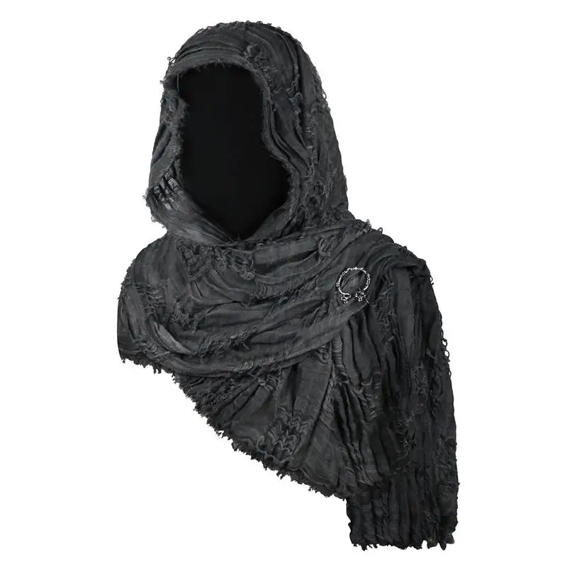 Techwear Style Ripped Tassel Punk Vintage Scarf