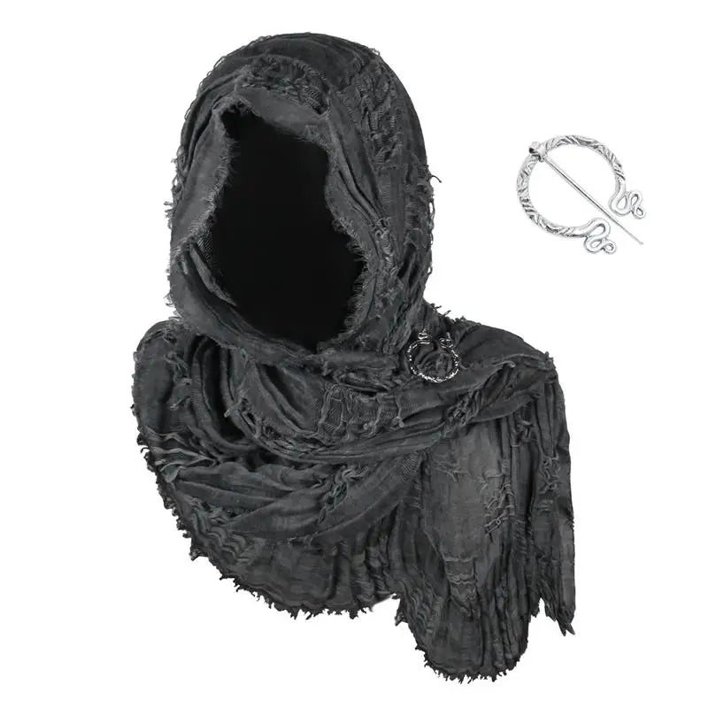 Techwear Style Ripped Tassel Punk Vintage Scarf
