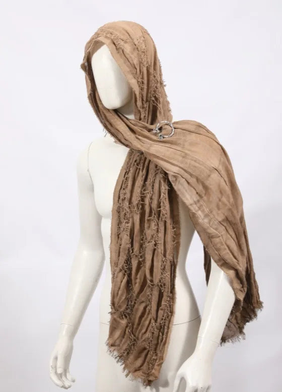 Techwear Style Ripped Tassel Punk Vintage Scarf